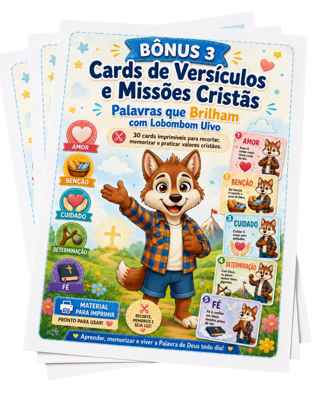 Bônus 3 — Cards de Versículos e Missões Cristãs